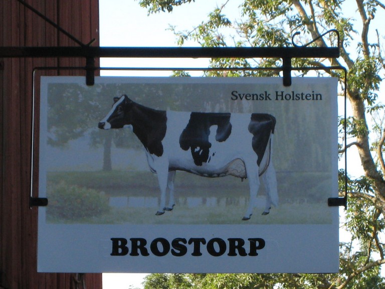 Skylt vid Brostorps g�rd i Ydre